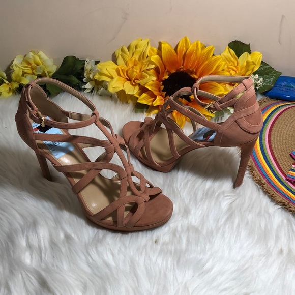 Michael Kors Suede Caged Platform Dress Sandals 9M - Picture 3 of 8